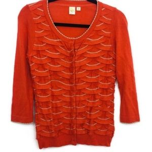 Anthropologie Little yellow bird cardigan medium